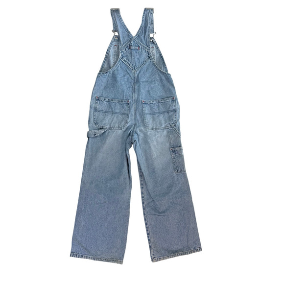 Vintage 90s GAP Girls Denim Overalls Size M Wide Leg Adjustable Straps - Picture 3 of 10